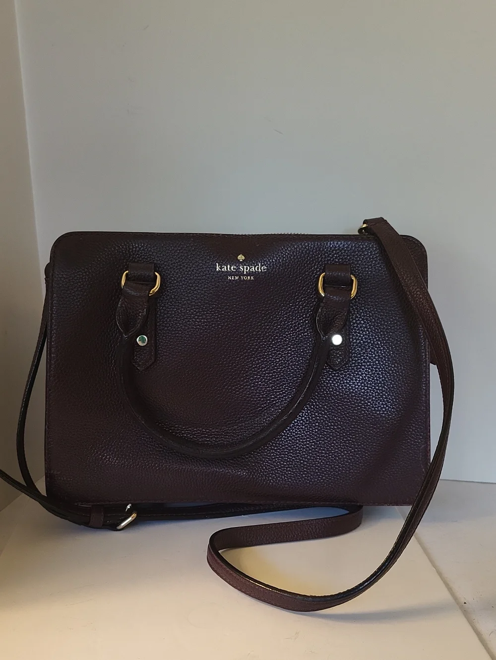 kate spade NY Mulberry Street Lise Pebbled Leather Satchel – Mahogany